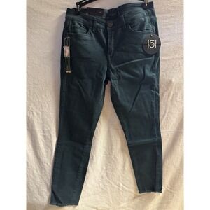 One 5 One Jeans Women Forrest Green Mid Rise Ankle Length Skinny Jeans Size 8/29